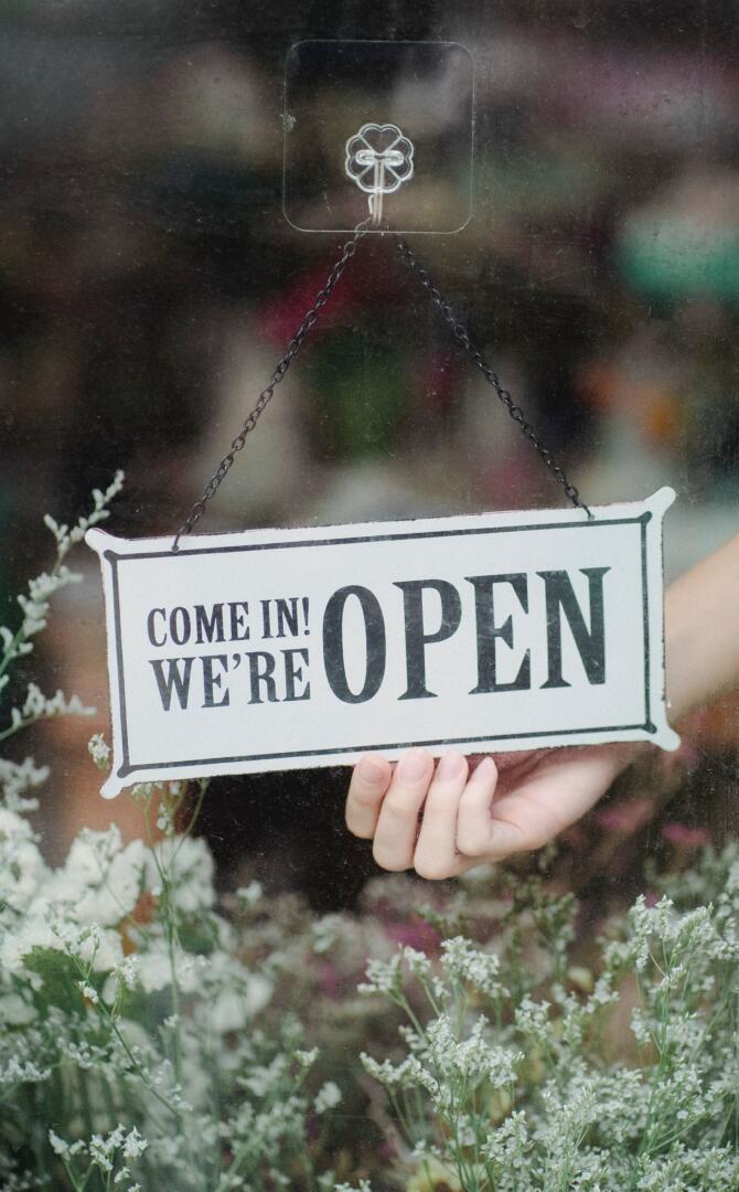 Come on in! We're Open!